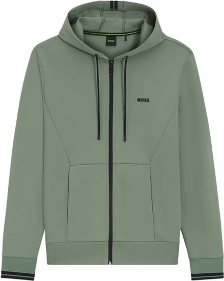 Boss Green vest groen effen sweatvest regular fit