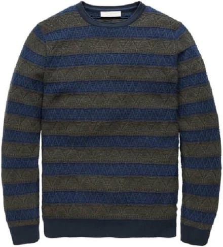 Cast Iron Trui Marineblauw/Khaki Maat M