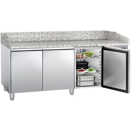 GGM Gastro Pizzakühltisch ECO - 2000x800mm - mit 3 Türen Zilver