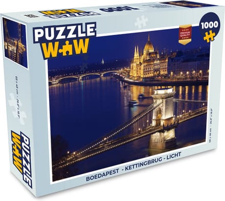 Puzzel Boedapest - Kettingbrug - Licht - Legpuzzel - Puzzel 1000 stukjes volwassenen