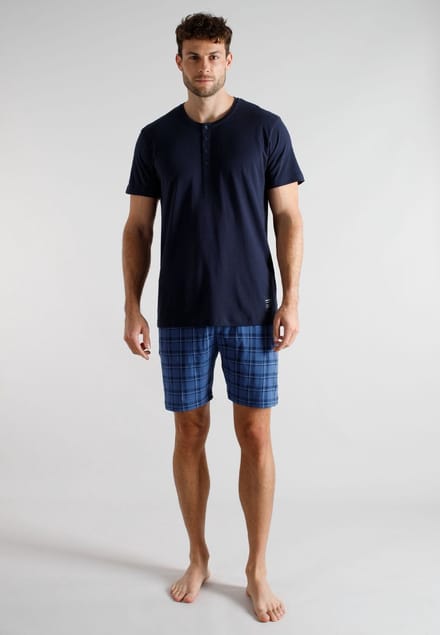 Tom Tailor - Pyjamaset met ruitjespatroon - Maat 54 - blue-medium-check