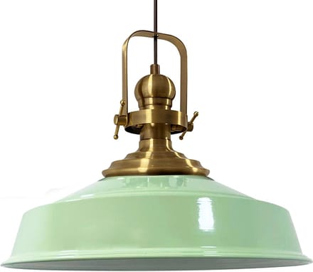 Bamyum Plafondlampen Metaal E27 Hanglamp Armatuur Lichtkap Industriële Retro Lampenkap - Muntgroen