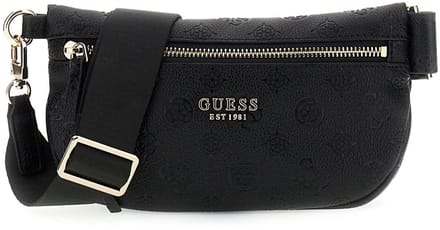 GUESS schoudertas Devon Sling Black Logo zwart