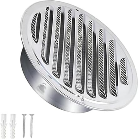 Ventilatierooster 100 mm RVS met Insectengaas voor Keukens en Badkamers