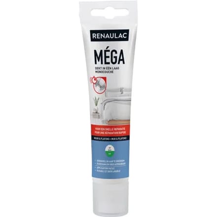 Renaulac Mega Muurverf - Mat - Wit - 140g
