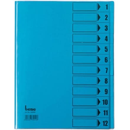 Bene Bene DIN A4 230g/m² Farbe: 084800BL Ordner Blauw DIN A4 PVC Aantal vakken: 12
