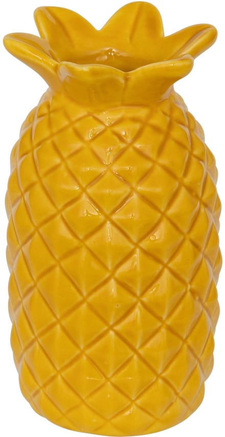 Atmosphera Keramische Yucatan Ananasvaas - Ø9xH10cm - Geel -