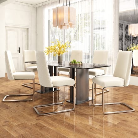 REDOM Eetkamerstoelenset - Diamantstiksel - Modern - Eethoek - Fluweel - Beige - Set van 4