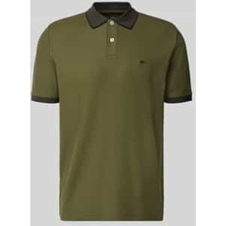 Fynch-Hatton Polo Modern Premium Cotton Subtle Details Donker Khaki / male