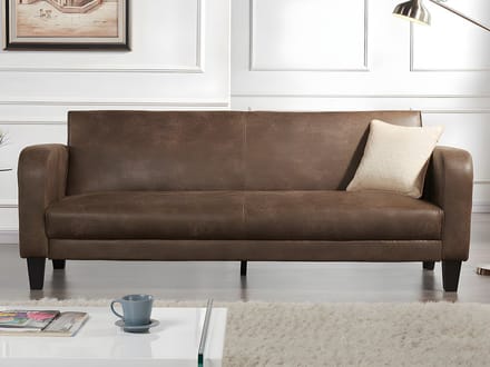 Vente-unique Club slaapbank INICIO van microvezel met geleefd leereffect
