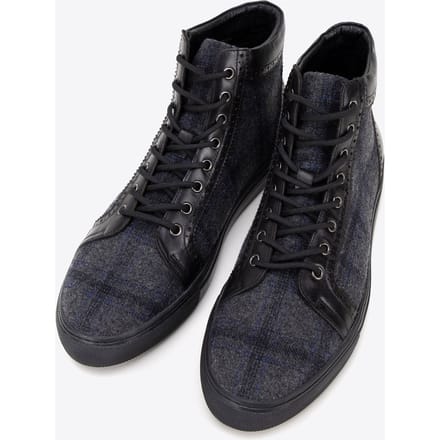 Wittchen Heren Leren High Top Sneakers Zwart Natuurlijk Leer