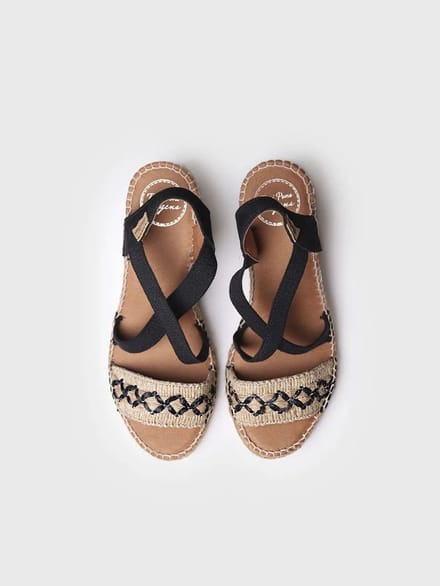 Dames sandaal met sleehak van jute | SUSA-BN