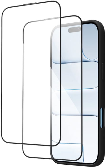Xssive - Hoesje geschikt voor iPhone Air + Screenprotector - 9H Gehard Glas - Siliconen Case - Zwart