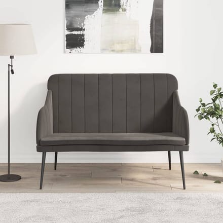 vidaXL - Bankje - 110x76x80 - cm - fluweel - donkergrijs