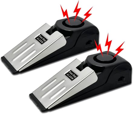 Deurstop Alarm - Deurstopper Beveiliging - Extra Veiligheid - 120 dB Sirene - 2 stuks - Zwart