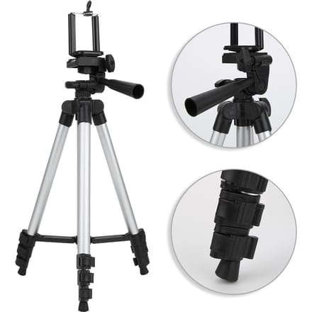 3110 Aluminiumlegering Zilver Draagbaar 14 Inch Schroef Multifunctionele Mobiele Telefoon Live Statief white