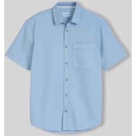 Tom Tailor - Regular fit overhemd met korte mouwen en wafelstructuur - Maat M - mountain spring blue