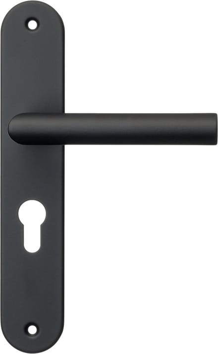 Ostiumhome® Belluno - Deurklink met Cilindergat - Mat Zwart - op Schild - Rond - Complete Set