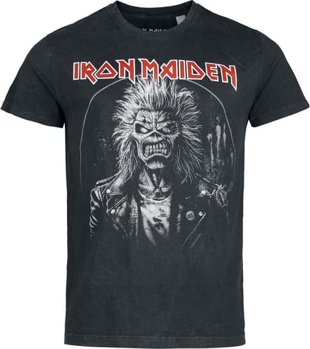 Iron Maiden Eddie Half Circle Heren T-shirt - antraciet - 4XL