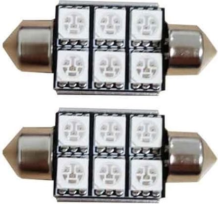 6 SMD C5W 36mm Rood 24v Canbus LED