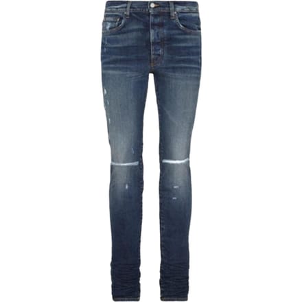 Amiri Slim Fit Slash Deep Klassieke blauwe denimjeans