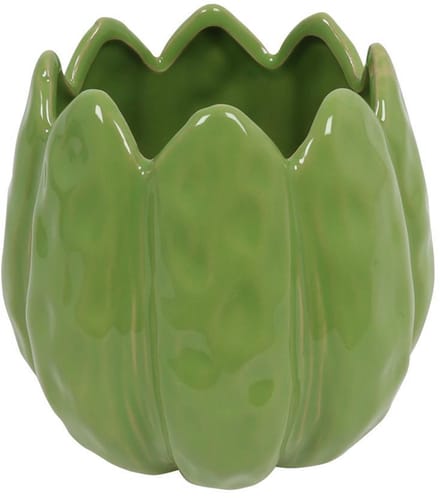 Countryfield Bloempot Nevin aardewerk L12B12H13CM groen