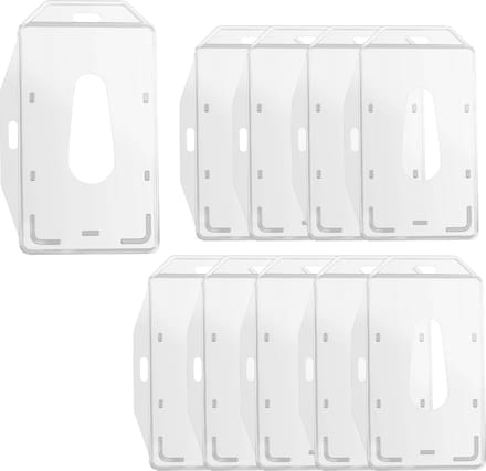 Badgehouder - Transparant - Verpakking van 10 - Stevig plastic - Voor standaardkaarten - Multifunctioneel