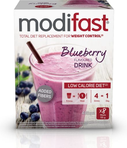 Modifast Weight Control Milkshake Blueberry - 8 x 8 x 55 gr - Voordeelverpakking