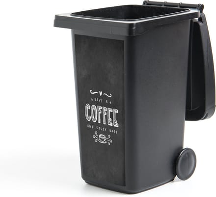 Container sticker Koffie - Studeren - Spreuken - Studenten - 38x80 cm - Kliko sticker