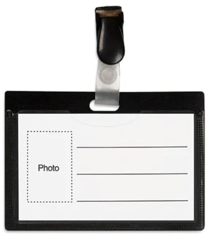 NAAMBADGE MET CLIP ZWART FORPUS 54X90MM 100STUKS