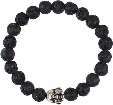 Fako Bijoux® - Buddha Armband - Smile - Lavasteen