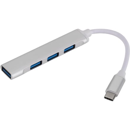 C809 Type C USB Hub 4-poorts USB 3.0 Data Hub Adapter Draagbare USB 3.0 Hub Verlengkabel Splitter 4 zilver
