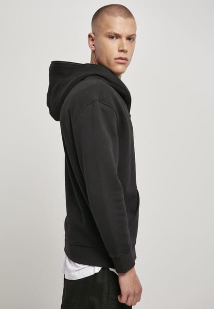 Urban Classics - Organic Full Vest met capuchon - L - Zwart