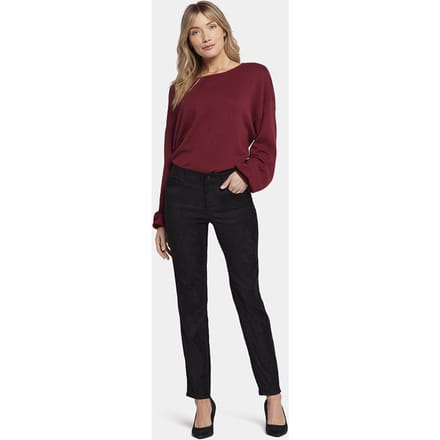 Sheri Slim Broek Zwarte Faux Suède | Zwart