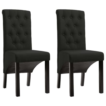 vidaXL - Eetkamerstoelen - 2 - st - stof - zwart