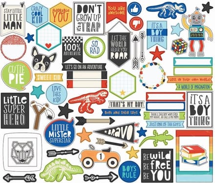 Simple Stories: Lil' Dude Bits & Pieces Die-Cuts 66/Pkg (LIL10239)