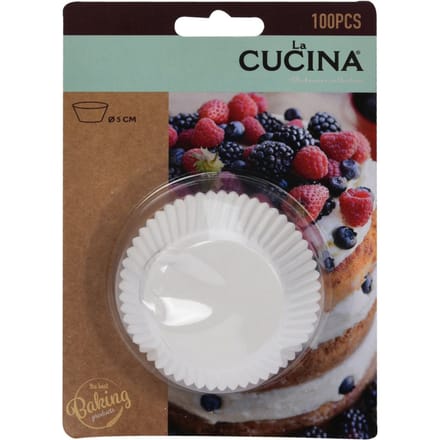 Muffin en cupcakes maken vormpjes - papier - wit - set 100x stuks - 5 cm