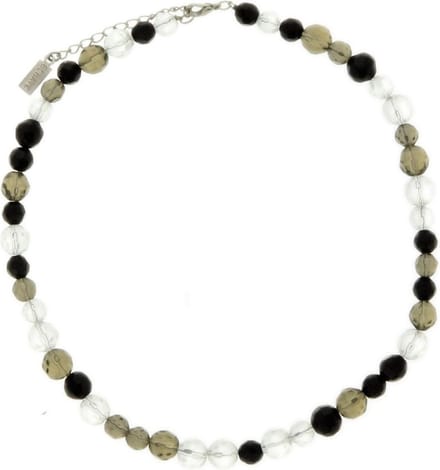 Behave - Grijze Kralen Ketting - 44 cm - Elegante Modeaccessoire