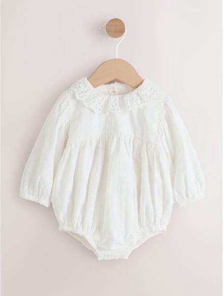 Next - Meisjes - Bloomer-babyrompertje - Wit