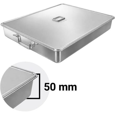 GGM Gastro Edelstahlbräter - mit Deckel - 700x500x50mm Zilver