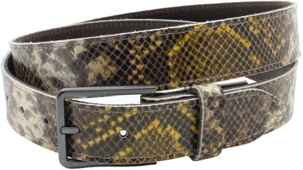 Dames riem bruin - Basic leren riem 3,5cm met krokoprint - Leer - Basic riem - Western / cowboy - Maat 95