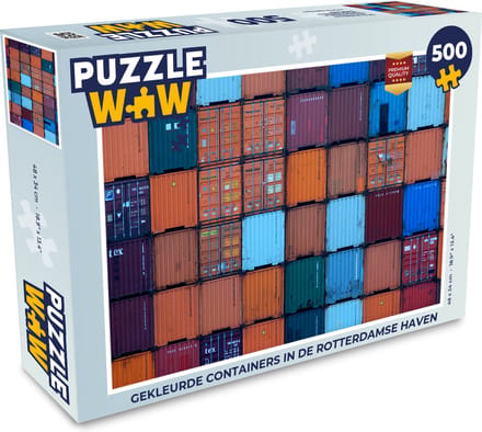 Puzzel Gekleurde containers in de Rotterdamse haven - Legpuzzel - Puzzel 500 stukjes