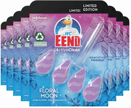 WC Eend - Toiletblok Active Clean Floral Moon - 8 x 1 stuk - Voordeelverpakking