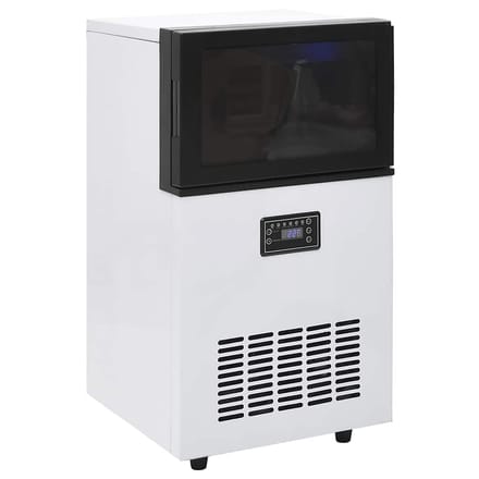 vidaXL IJsblokjesmachine 45 kg/24 u zwart en wit