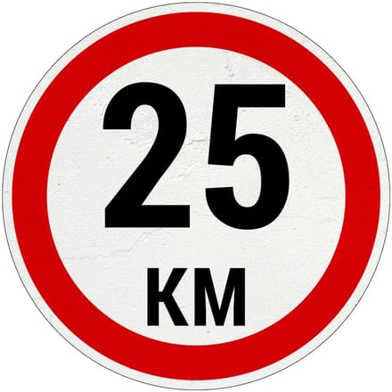 25 km bord | Sign Again materiaal | 30 cm