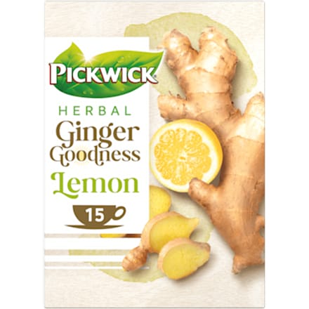 Pickwick Ginger Goodness Lemon Tea w. Lemon and Ginger - 15 pcs