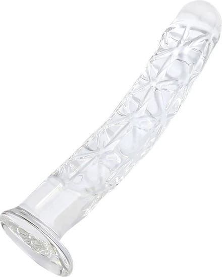 Glazen Dildo Met unieke structuur Medium 18 cm