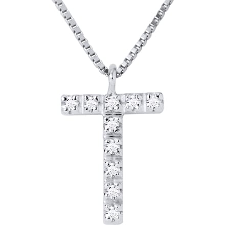 Collar ABC Diamonds 0,05 Cts LETTER "T" 18K wit
