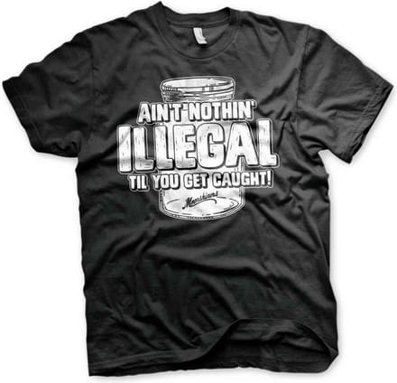 Moonshiners Heren Tshirt -S- Ain't Nothing Illegal Zwart