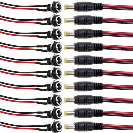 Dailygoody - 5.5 mm x 2.1 mm DC Flush Socket - 10 Stuks DC Connector voor Elektronische Apparaten